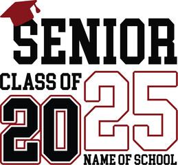 Senior 2025 SVG design cut files