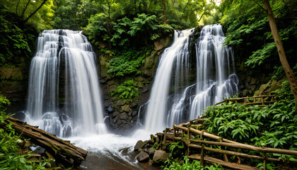 Obraz premium Le secret des cascades cachées