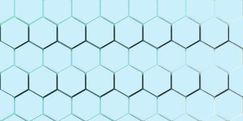 Naklejka premium Seamless geometric blue honeycomb pattern with a metallic grid design