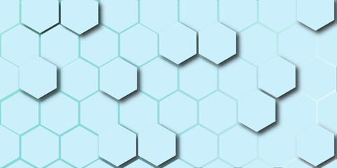 Seamless blue hexagonal pattern shows a geometric honeycomb texture with a vector design