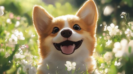 Cute anime dog