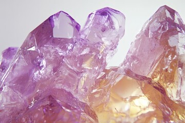 Fototapeta premium Close-up view of a cluster of amethyst crystals.