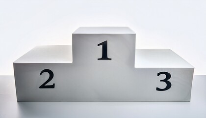 a white empty winners podium isolated and modern represents the pedestals for first second and third places