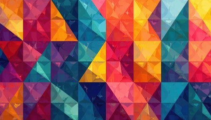 Geometric abstract shapes, vibrant color palette, seamless repeat, background, vector