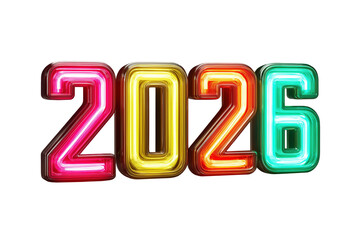 2026 neon sign showing upcoming new year date
