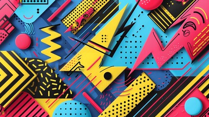 Illustration of abstract background with pastel minimal linear patterns shape and line. Template ready for use in web banner or print design, Generative AI.