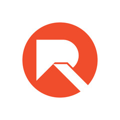 house logo combination letter R