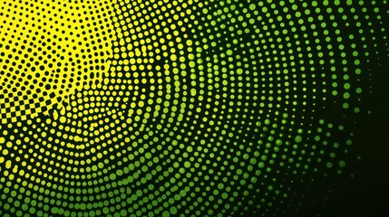 Abstract halftone pattern with vibrant green and yellow dots