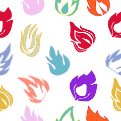 Fototapeta premium Abstract Fire Background. Abstract flame Background. doodle fire background. Flame Seamless Pattern. Fire flame seamless pattern