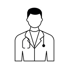 Fototapeta premium doctor icon male medical professional outline avatar with stethoscope