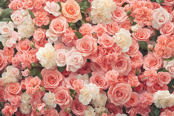 Pastel Rose Floral Background.