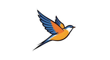 Fototapeta premium A Blue and Orange Bird in Flight