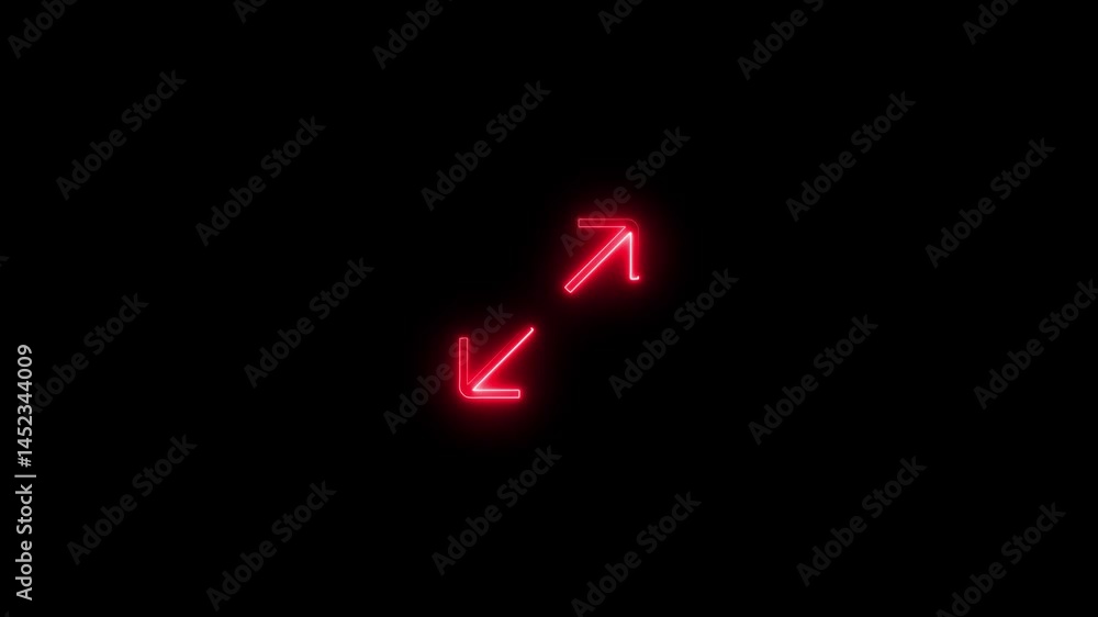 Poster red neon arrows expanding displayed on a black background for visual communication