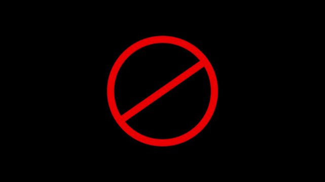 Stop and cross sign icon, Red sign stop, ban, cross, warning, stop or no entry, cancel, prohibited icon animated video