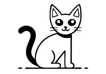 black and white cat vector