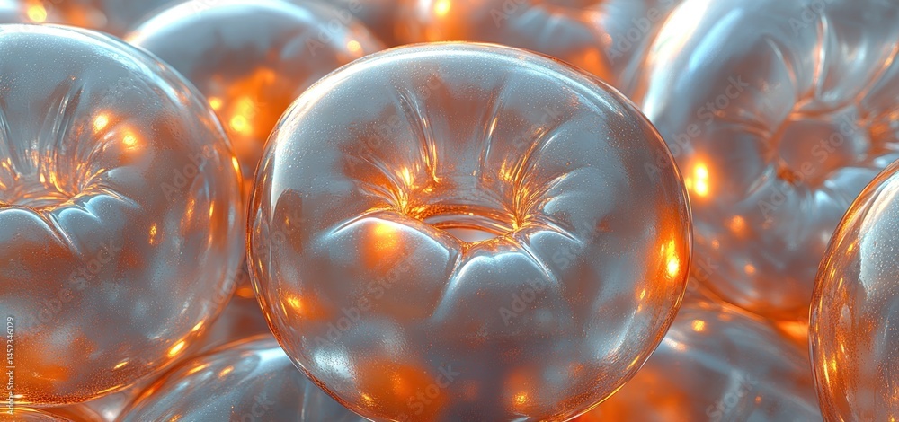 Poster abstract 3d render: glowing orb cluster