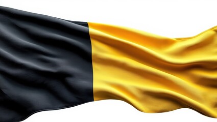 Waving Black and Yellow Fabric with Smooth Texture