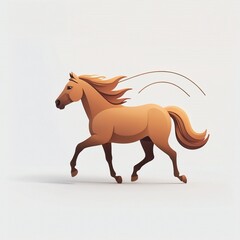 The minimalist animated icon features a horse gently trotting or its mane flowing in the wind, with a clean, smooth loopable motion, and a white background.
