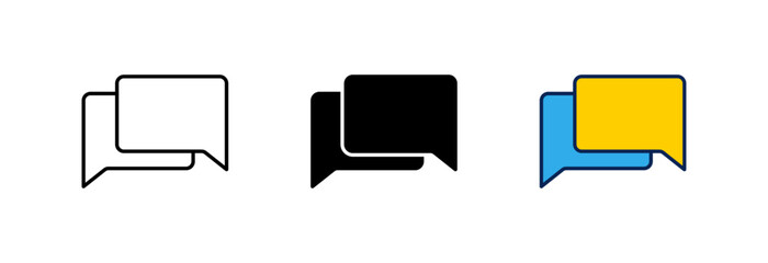 Chat bubble icon representing messaging, communication, or conversation in minimalistic design style