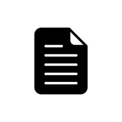 Document icon with text lines, representing file management, paperwork, or text-based documents in minimalistic design style