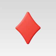 3d Realistic Diamond Suit Icon vector Illustration