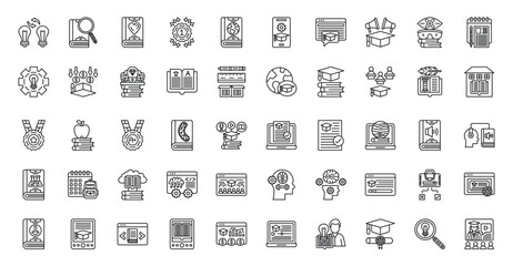 Education icons depict learning concept
