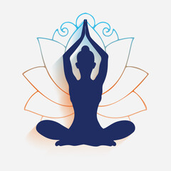Meditation Silhouette of a Woman in Lotus Pose – Vector Illustration