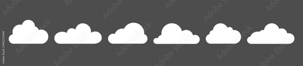 Aufkleber a set of cloud icons on a dark background. design elements for the weather forecast. vector eps 10.