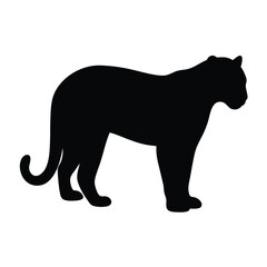 Obraz premium Silhouette vector of a Leopard illustration isolated on a white background