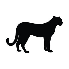 Fototapeta premium Silhouette vector of a Leopard illustration isolated on a white background