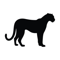 Obraz premium Silhouette vector of a Leopard illustration isolated on a white background