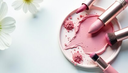 Spotless white surface ideal for showcasing cosmetics, advertising, design, space