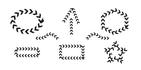 Black Chevron Patterns in Various Shapes and Directions