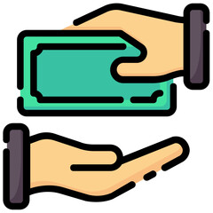 cash payment vector filled outline icon