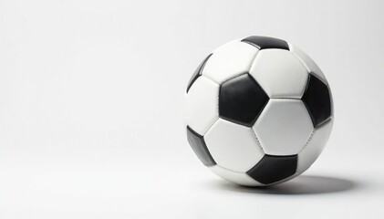 Fototapeta premium Well-worn, textured white football against a pure white backdrop, aged leather, stitching