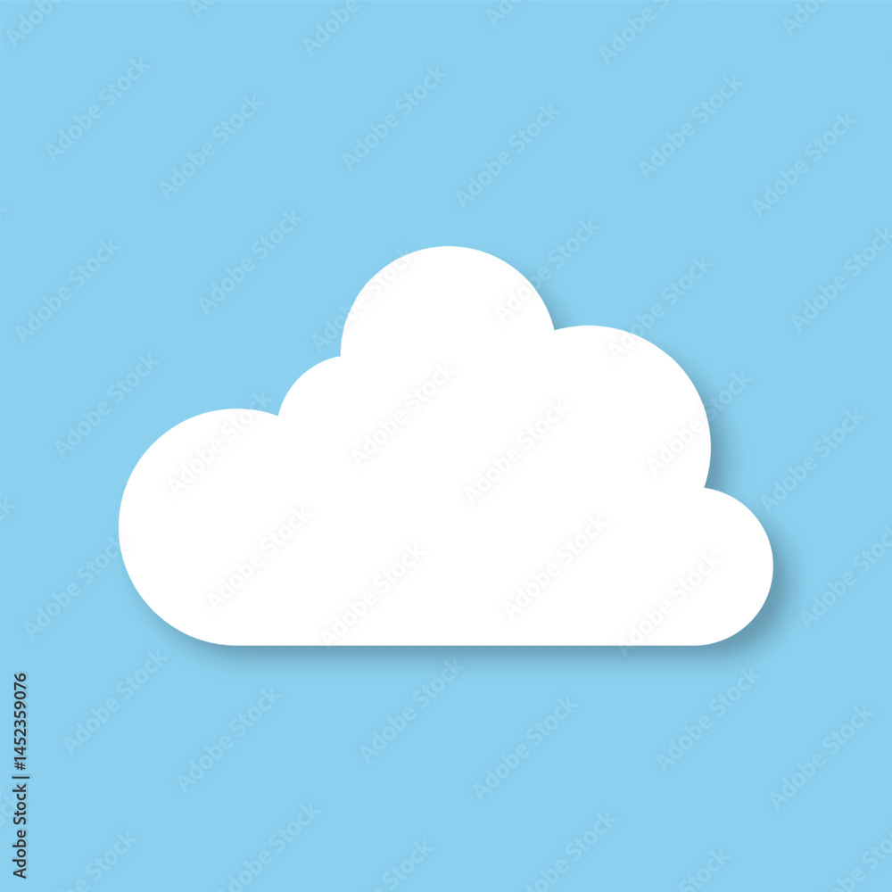 Fototapete silhouettes of fluffy clouds on a blue background. design elements for weather forecasting, web inte