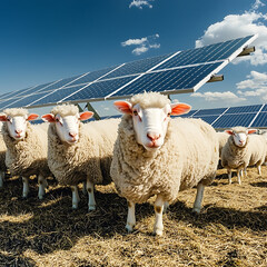 Sheep graze near solar panels (1)