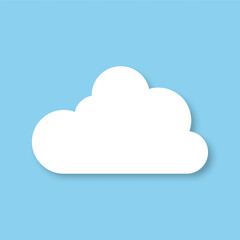 Silhouettes of fluffy clouds on a blue background. Design elements for weather forecasting, web interface, or cloud-based data storage applications. Vector EPS 10.