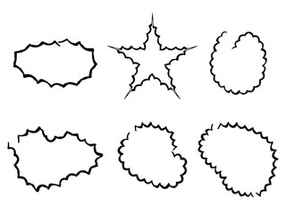 Collection of abstract starburst and irregular shapes