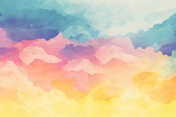 Mountain Risograph style landscape painting outdoors.