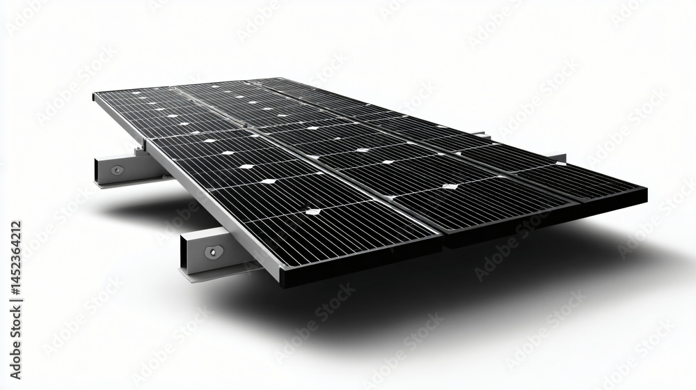 Poster a close up of a solar panel with multiple cells, designed for renewable vim result isolated on a tra