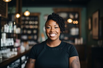 Obraz premium Portrait of a compelling body positive small business owner in the USA