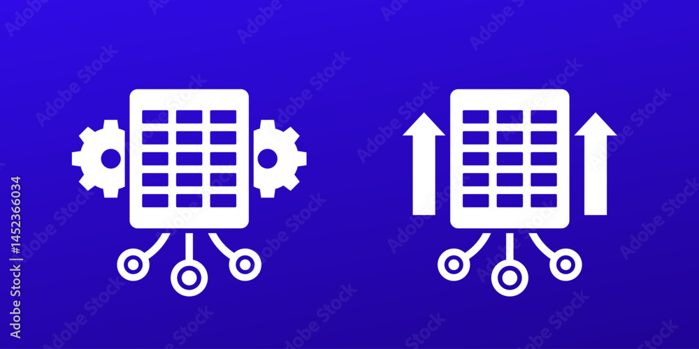 Poster data to a spreadsheet icons for apps or web