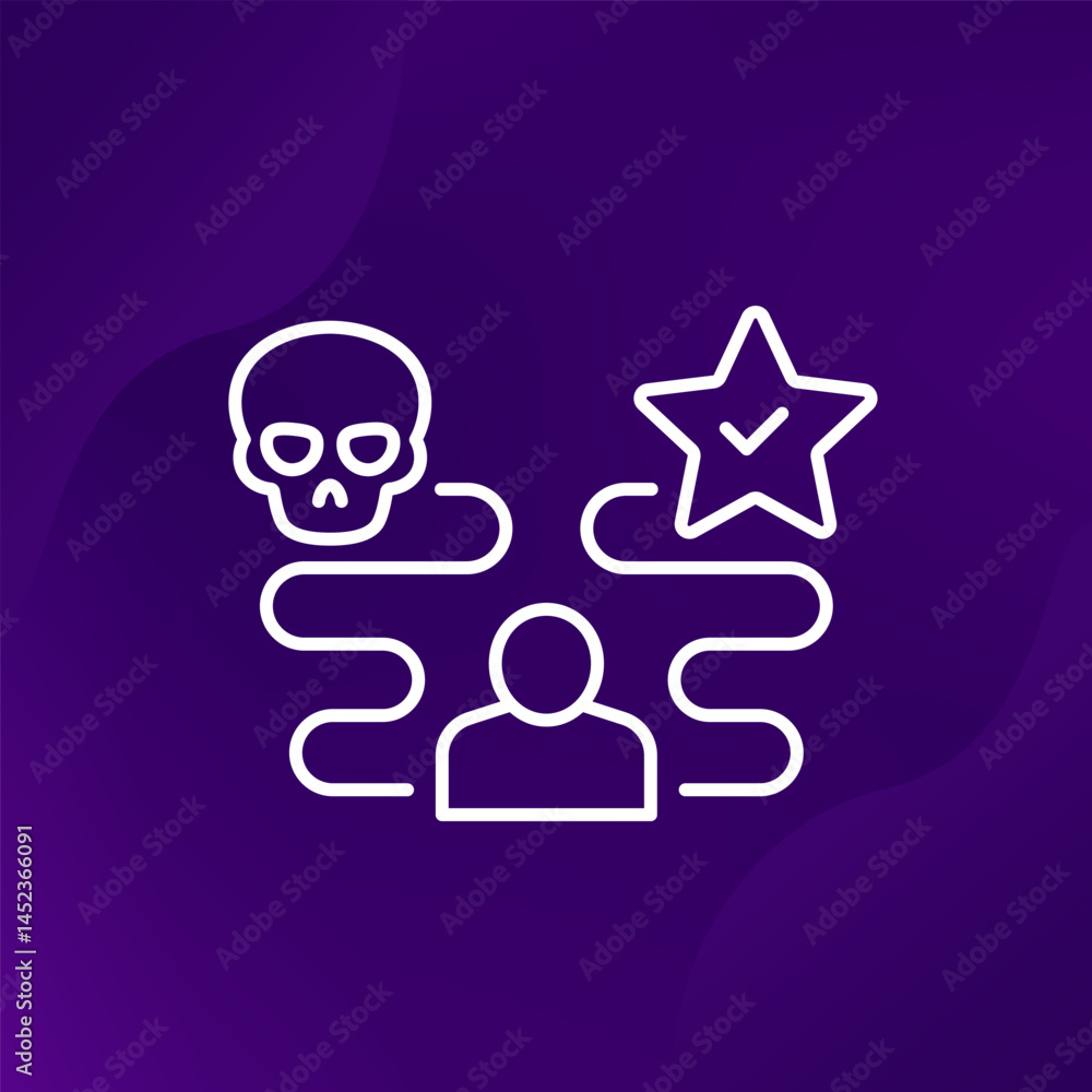 Poster path to success or failure icon in line design