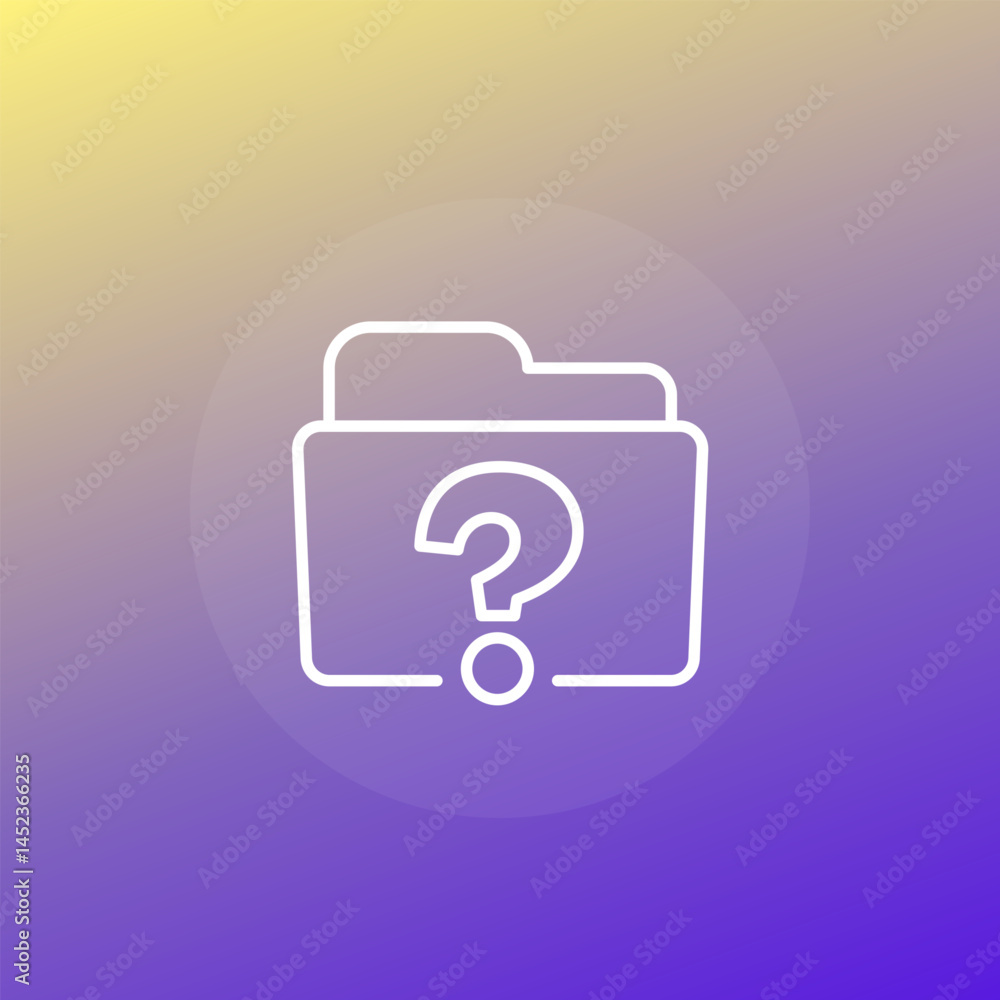Poster unknown category or folder line icon with gradient