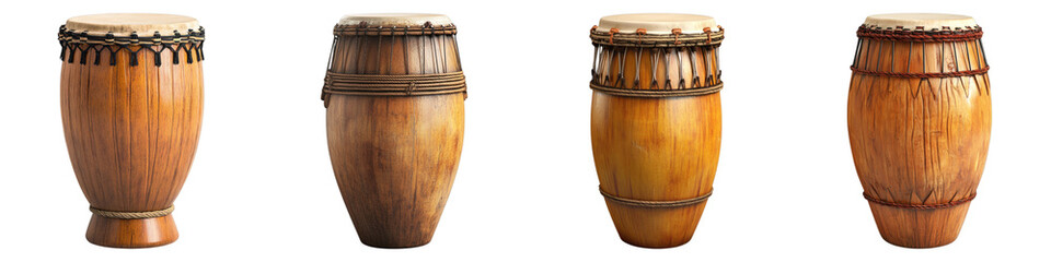 Set of conga drum beats isolated on transparent, PNG