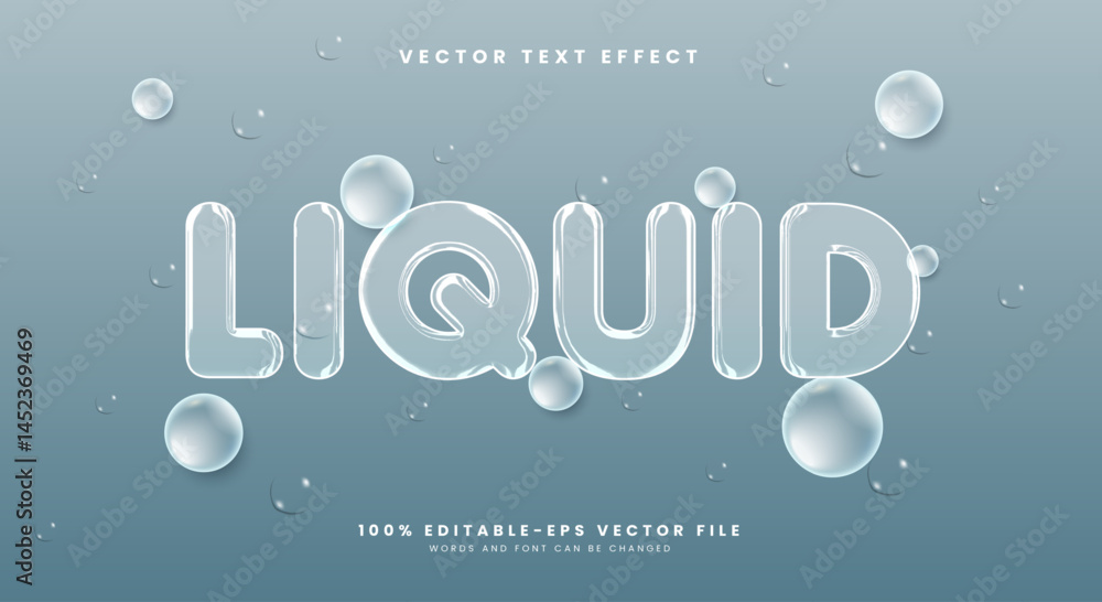 Aufkleber liquid 3d editable text effect template suitable for bubble background