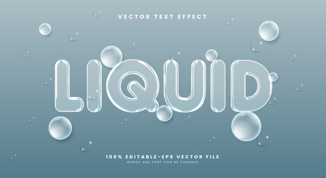 Liquid 3d editable text effect Template Suitable for Bubble background