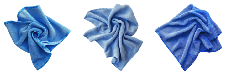 Set of cleaning cloth isolated on transparent, PNG