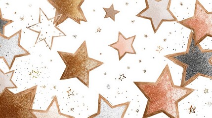 26. A collection of star-shaped frames in a clean line art style, playful and festive, SVG-ready, ultra-smooth